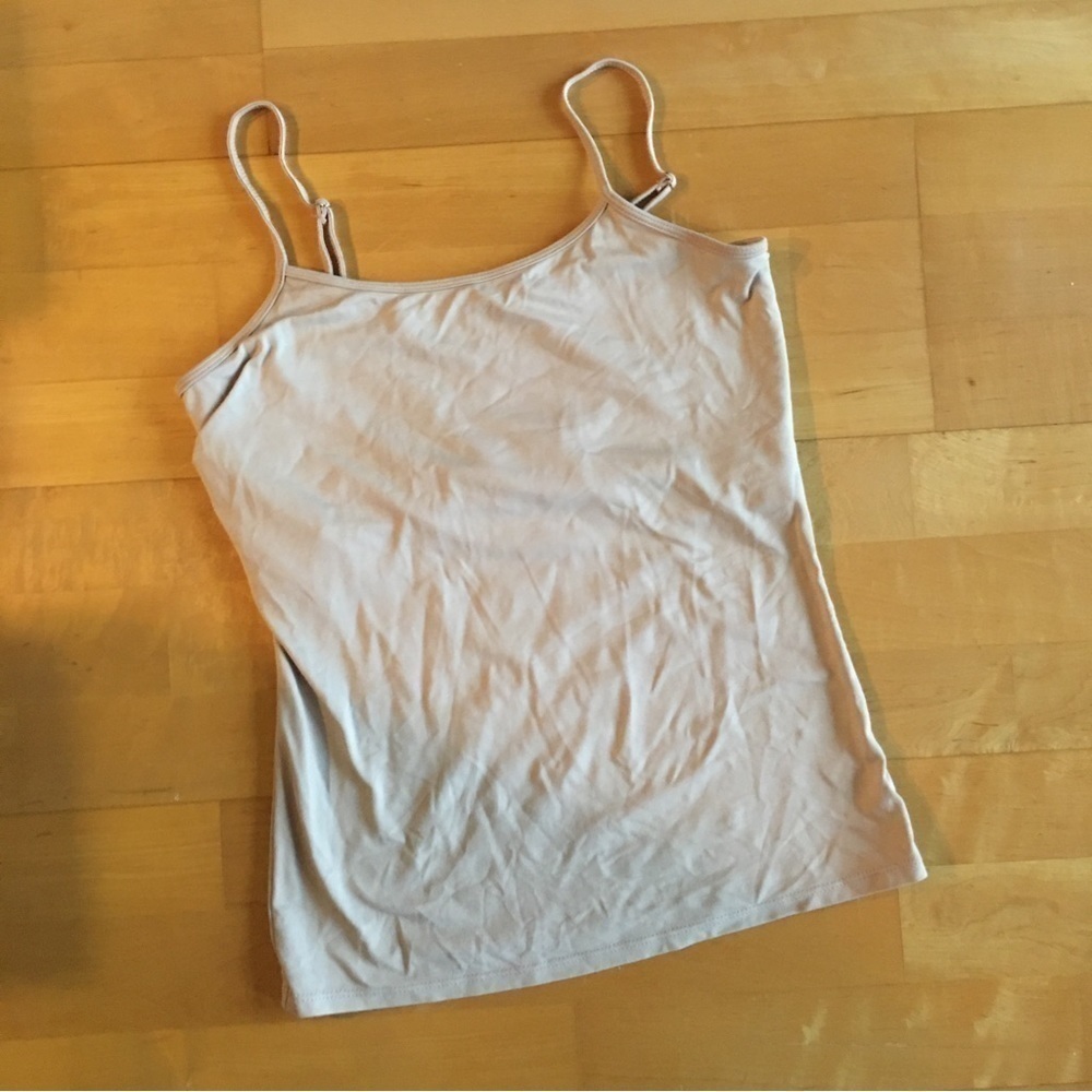 WHBM Lined Tank Top, Adjustable Straps, Beige, Tan, Neutral, Size S